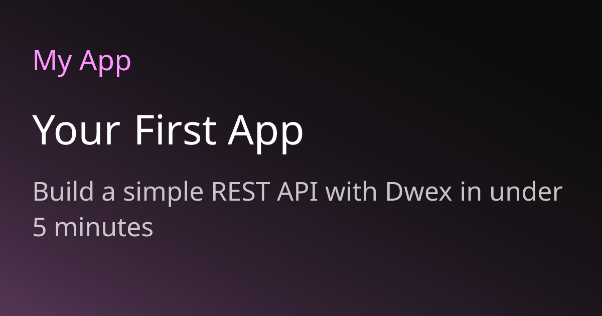 You First App Your First App